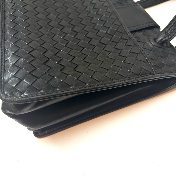 Bottega Veneta Intrecciato Woven Leather Tote Handbag - Black